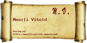 Meszli Vitold névjegykártya